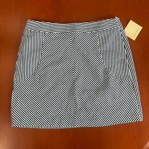 Sandro Black and White Striped Mini Skirt